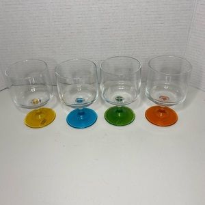 Set of colorful wine/brandy glasses